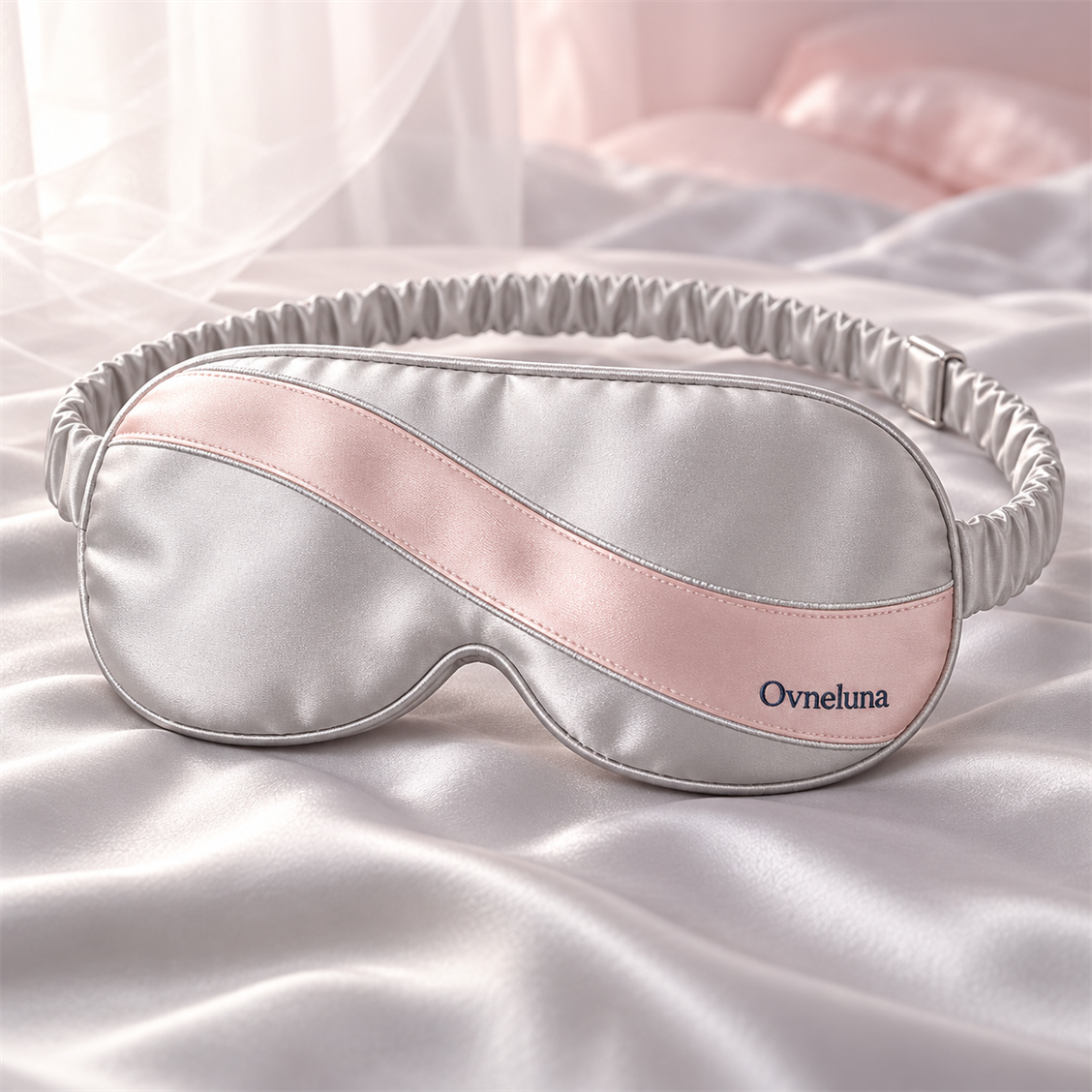 Ovneluna Moonwave Adjustable Mask worn during a calm night routine